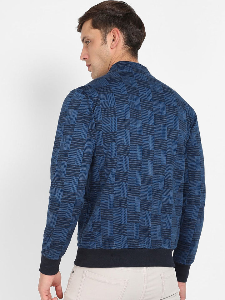 Kampus Sutra Men Blue memeriksa jaket windcheater