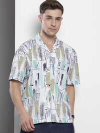 The Indian Garage Co Men Relaxed Fit Printed Resort Wear Jacquard Shirt