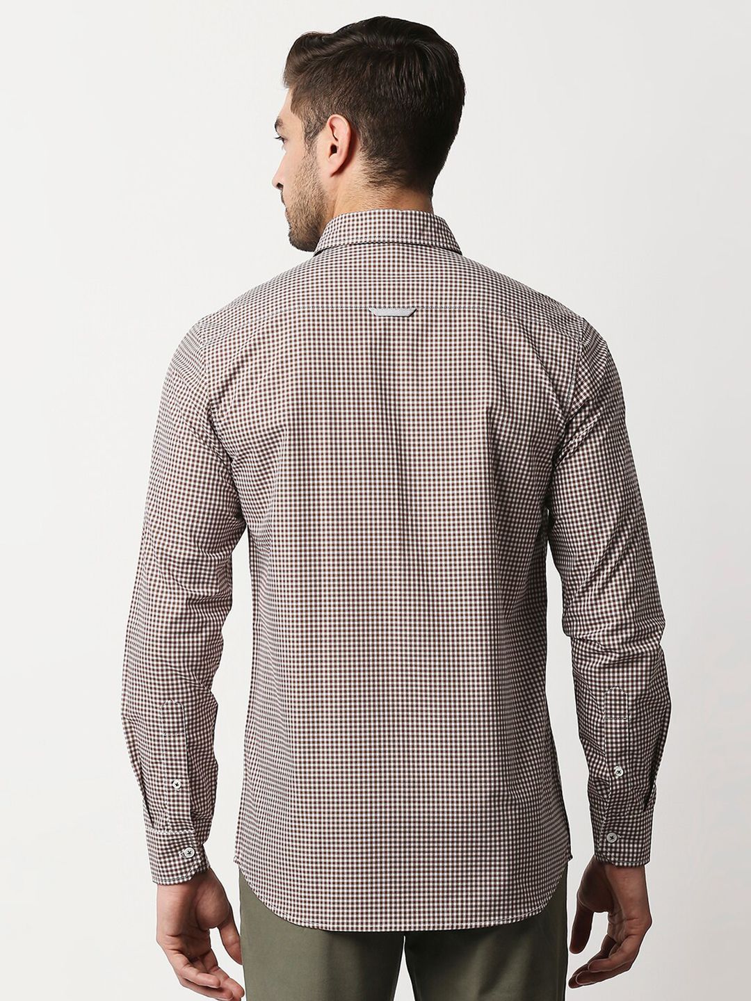 Thomas Scott Men Brown Relaxed Gingham Checks Checked Pure Cotton Casual  Sustainable Shirt