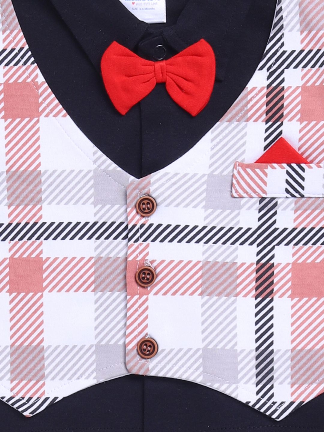 Moms Love Infant Boys Checked Pure Cotton Clothing Set