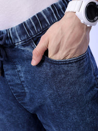 The Indian Garage Co Men Mid-Rise Heavy Fade Stretchable Cargo Jogger Jeans