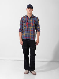 The Indian Garage Co Men Relaxed Fit Striped Double Flap Casual Shirt