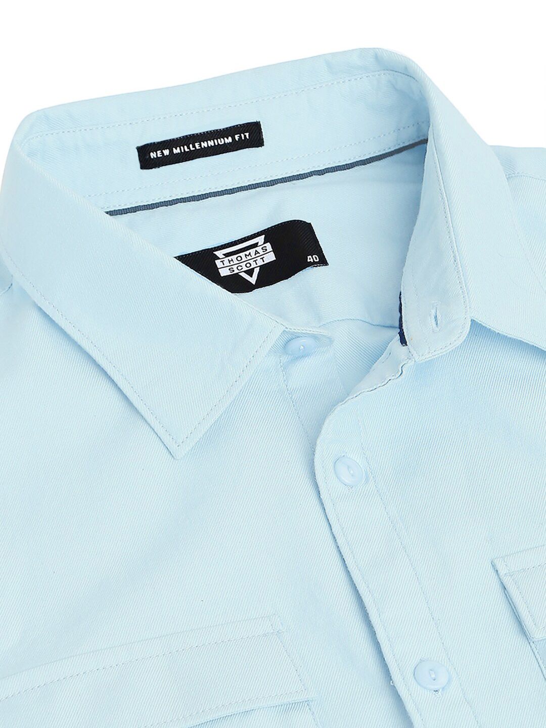 Thomas Scott Cotton Twill Classic Slim Fit Opaque Casual Shirt