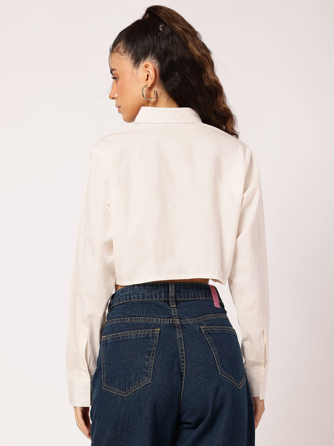 DressBerry Summer Essential Gathered Crop Shirt