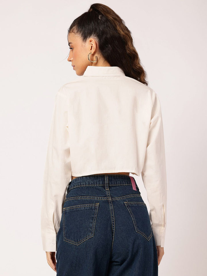 DressBerry Summer Essential Gathered Crop Shirt