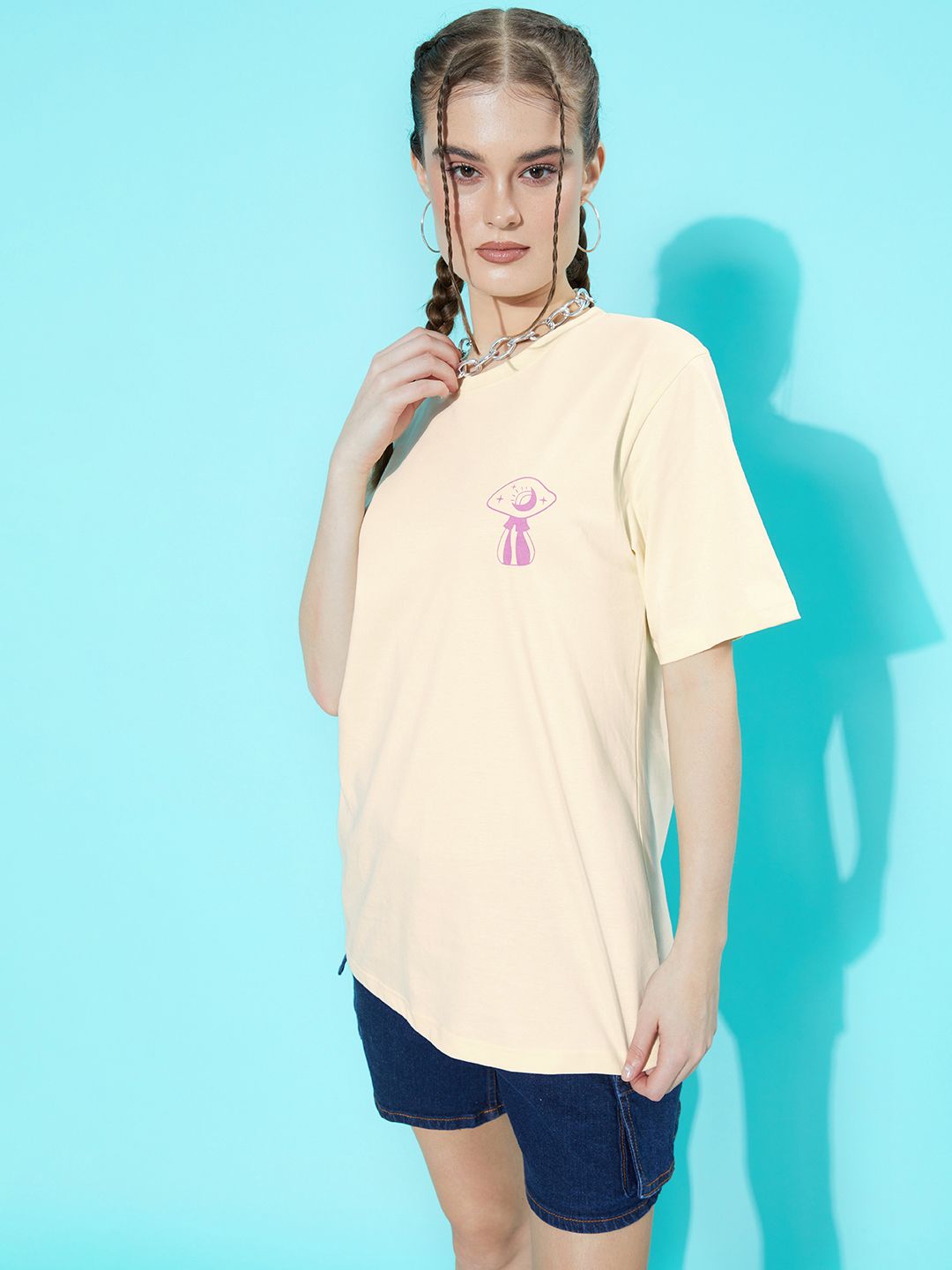 Difference of Opinion Pure Cotton Printed Oversized T-shirt