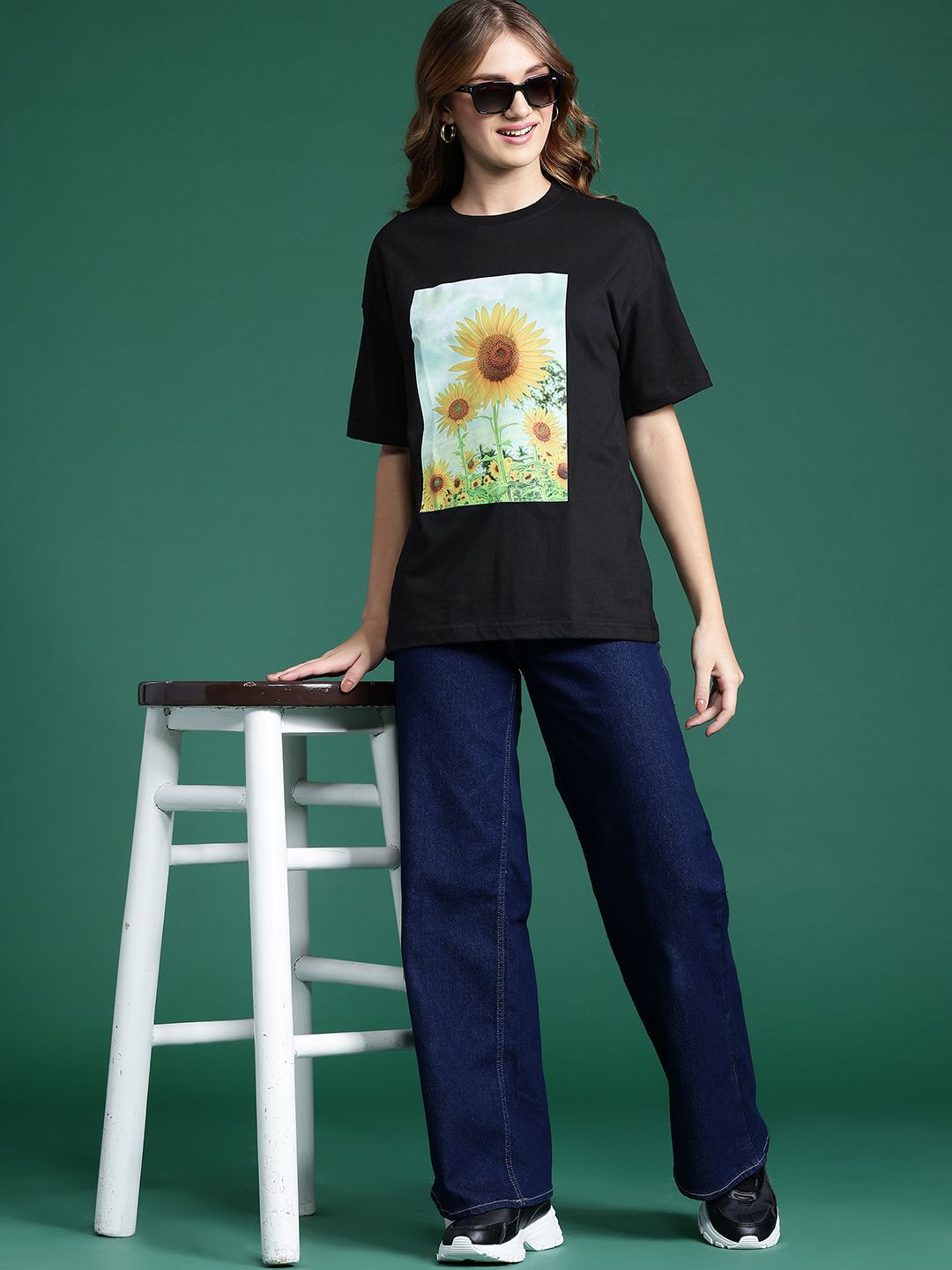 DressBerry Women Floral Printed Pure Cotton T-shirt