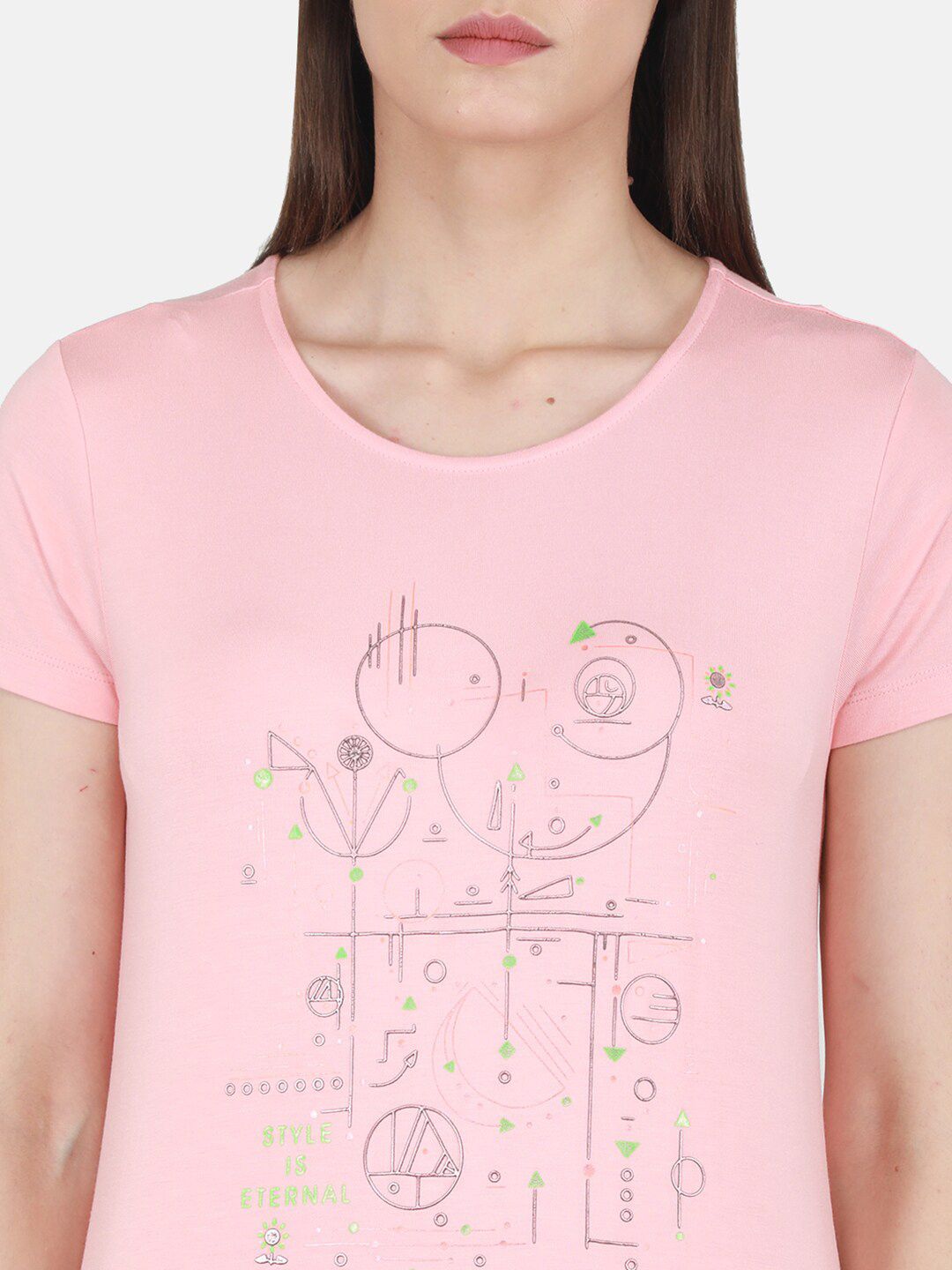 Monte Carlo Round Neck Print Top