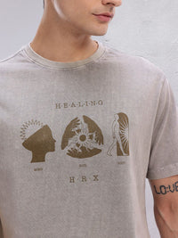 HRX by Hrithik Roshan Washed Pure Cotton Yoga T-shirt