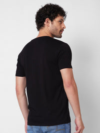 SPYKAR Typography Printed Round Neck Cotton Slim Fit T-shirt