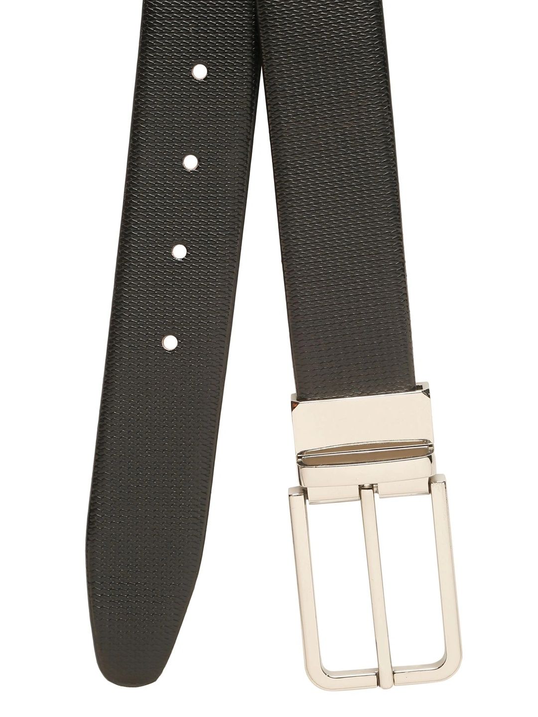 Teakwood Leathers Men Textured Leather Reversible Belt