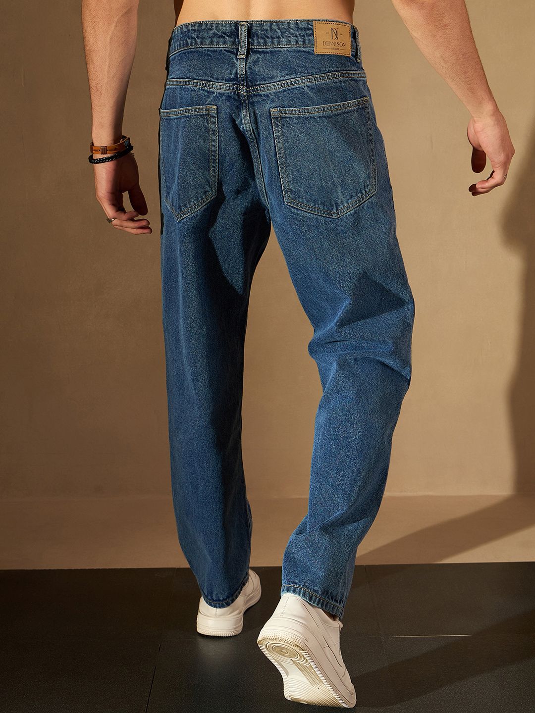 DENNISON Men Smart Baggy Fit Clean Look Cotton Jeans
