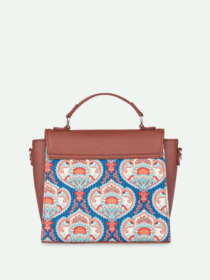 ZOUK Ethnic Motifs Printed Structured Sling Bag