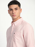 THE BEAR HOUSE Men Slim Fit Button-Down Collar Pure Cotton Solid Casual Shirt