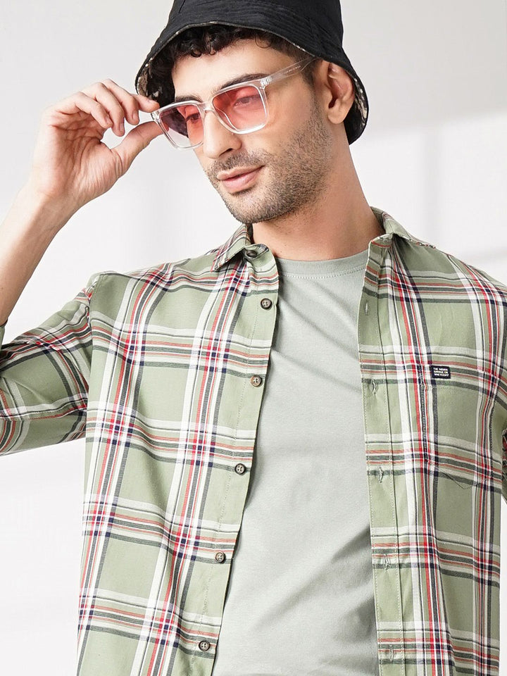 The Indian Garage Co Men Regular Fit Checked Casual Shirt