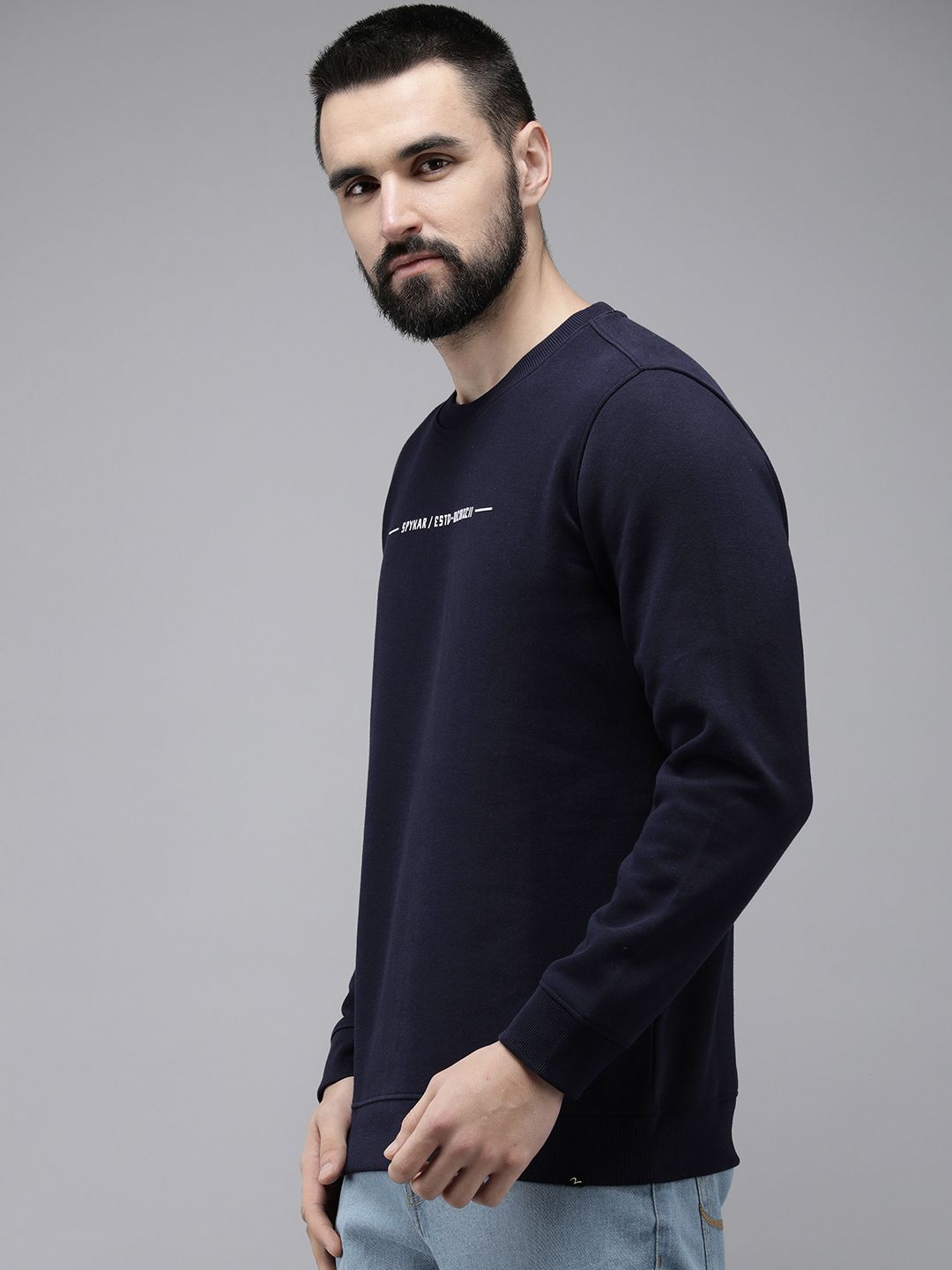 SPYKAR Brand Logo Printed Pullover Sweatshirt