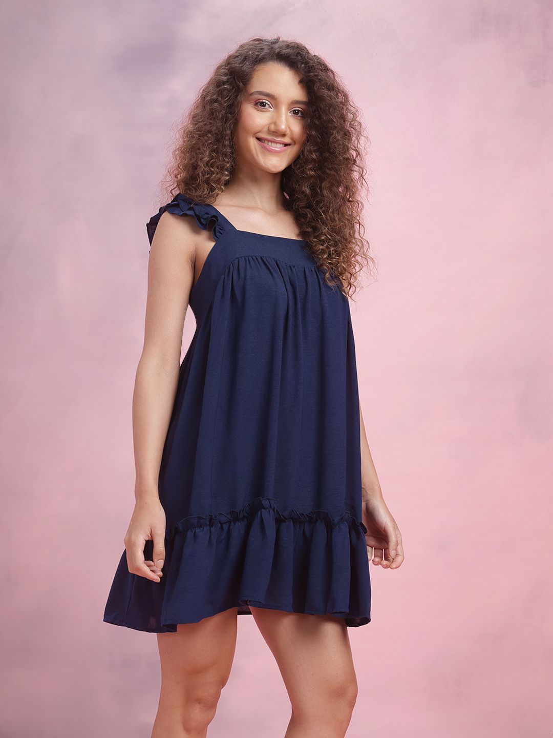 DressBerry A-Line Dress with Pleated Detail