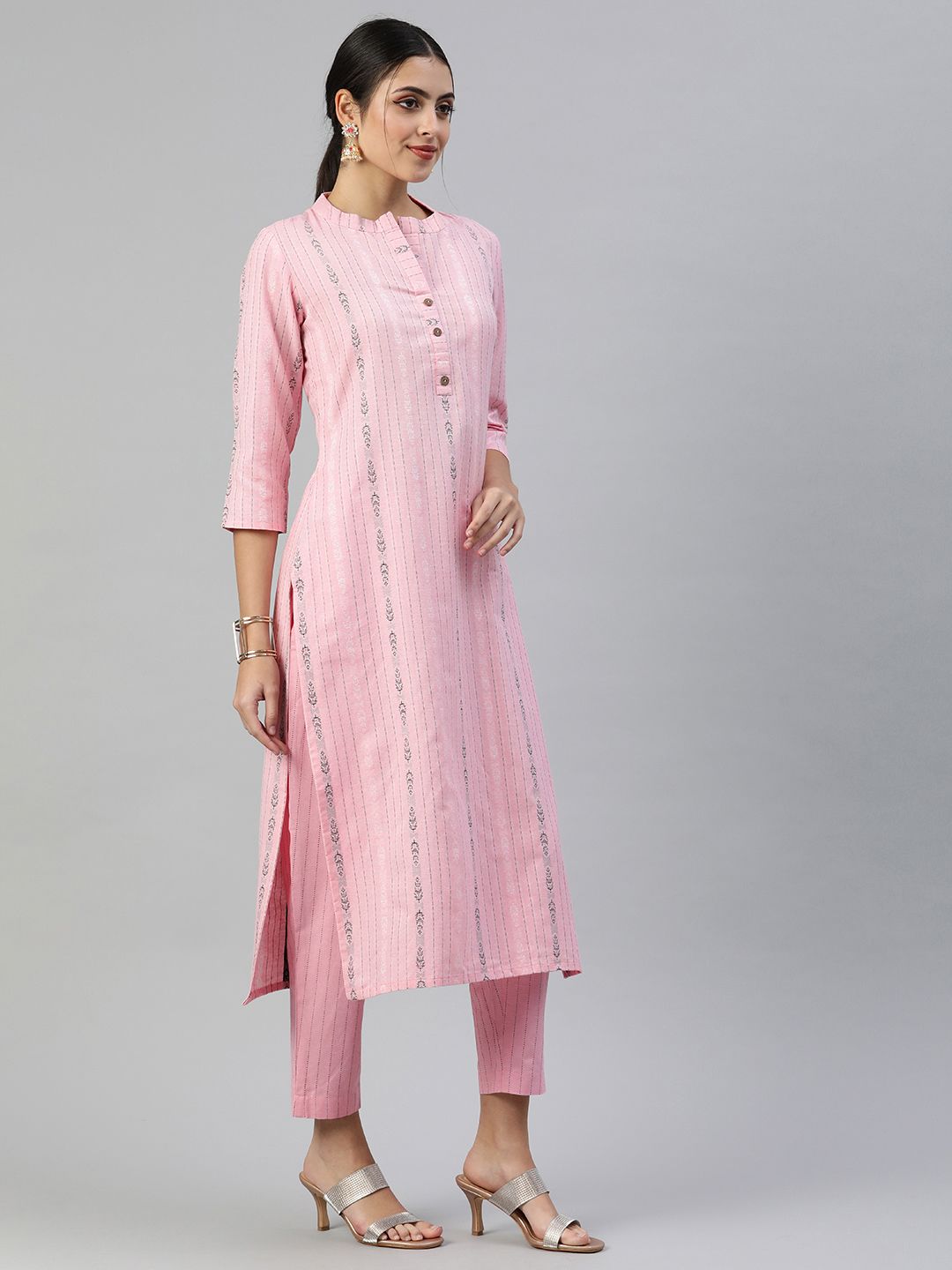 KALINI Women Pure Cotton Kurta With Trousers