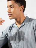 DENNISON Men Self Design Oversized Casual Shirt