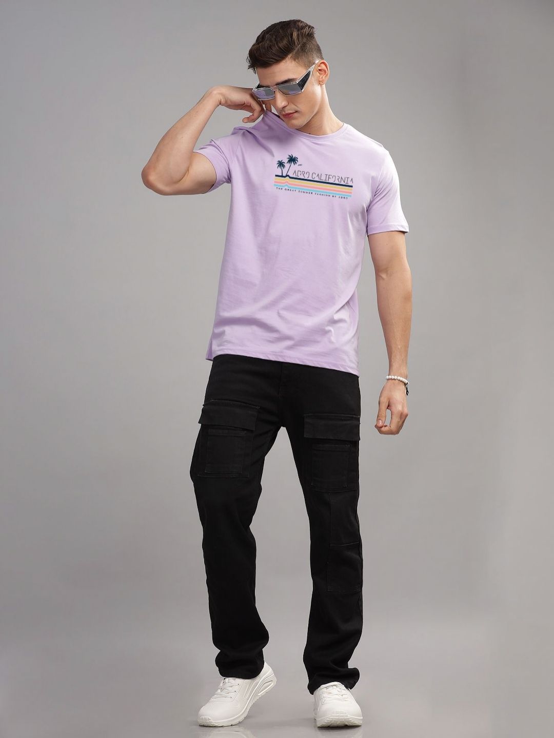 ADRO Typography Printed Round Neck Pure Cotton T-shirt