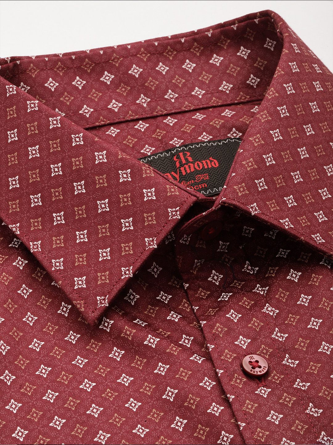 Raymond Pure Cotton Slim Fit Floral Printed Formal Shirt