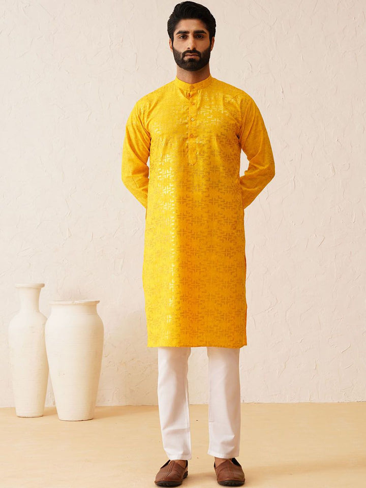 SOJANYA Mandarin Collar Regular Pure Cotton Kurta with Churidar