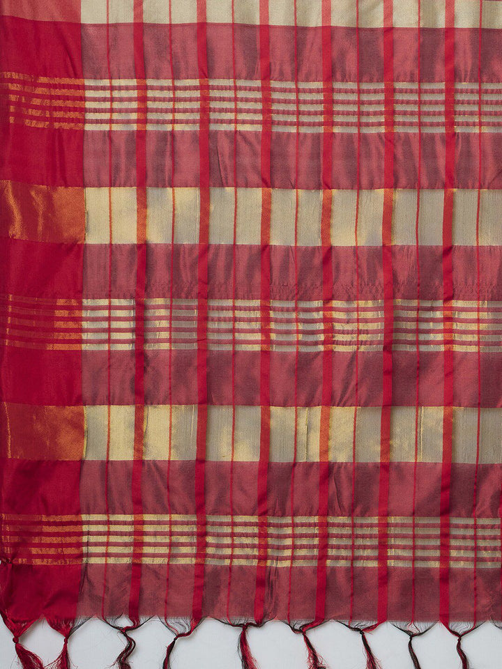 Saree mall Checks Silk Blend Saree