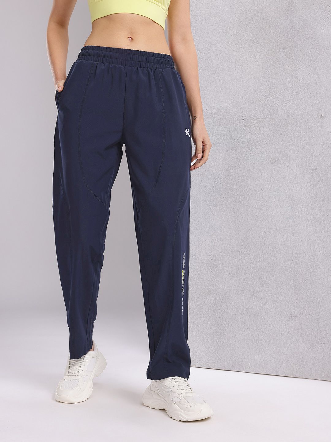HRX by Hrithik Roshan Women Typography Print Mid-Rise Running Track Pants