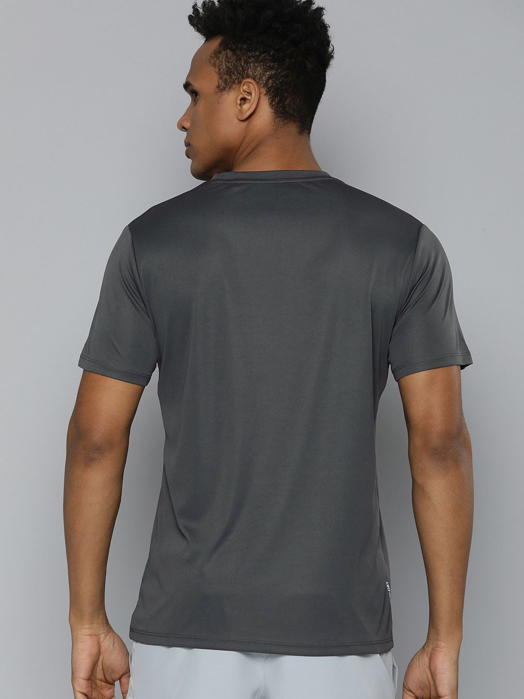 HRX By Hrithik Roshan Training Men Anthra Melange Rapid-Dry Graphic Tshirts