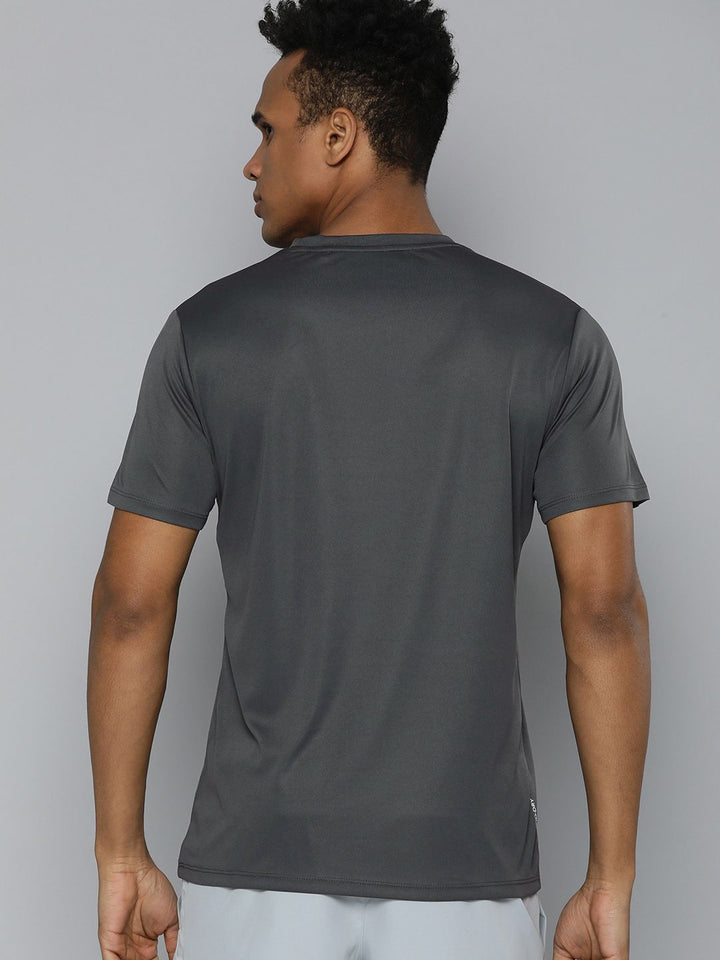 HRX By Hrithik Roshan Training Men Anthra Melange Rapid-Dry Graphic Tshirts