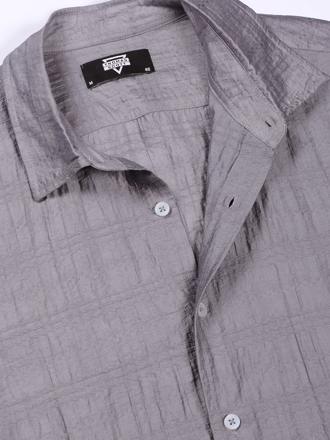 Thomas Scott Men Classic Slim Fit Opaque Casual Shirt