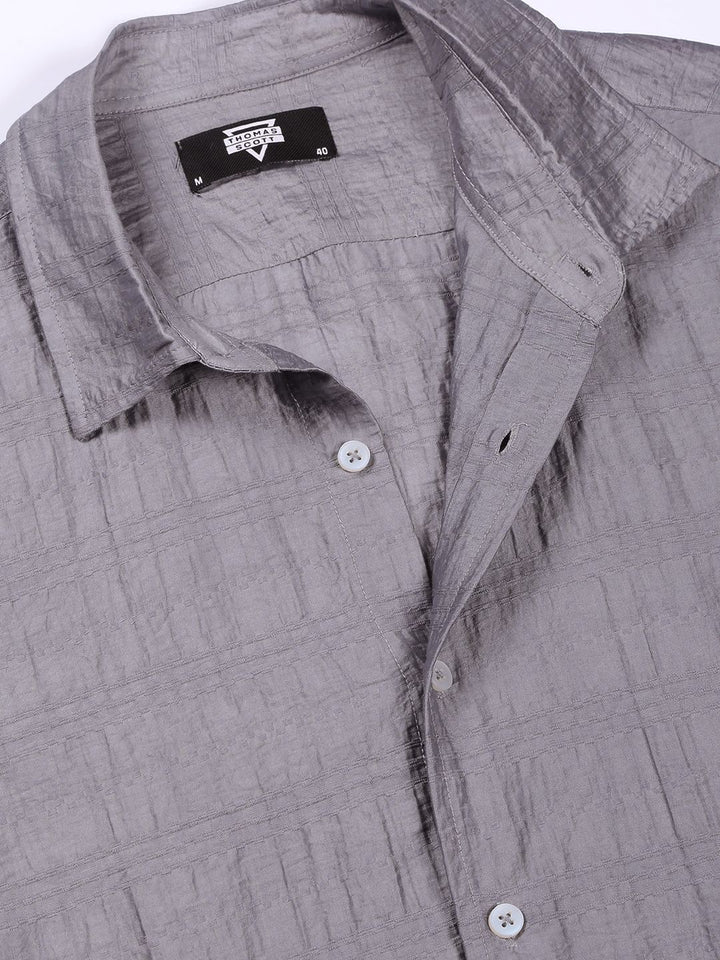 Thomas Scott Men Classic Slim Fit Opaque Casual Shirt