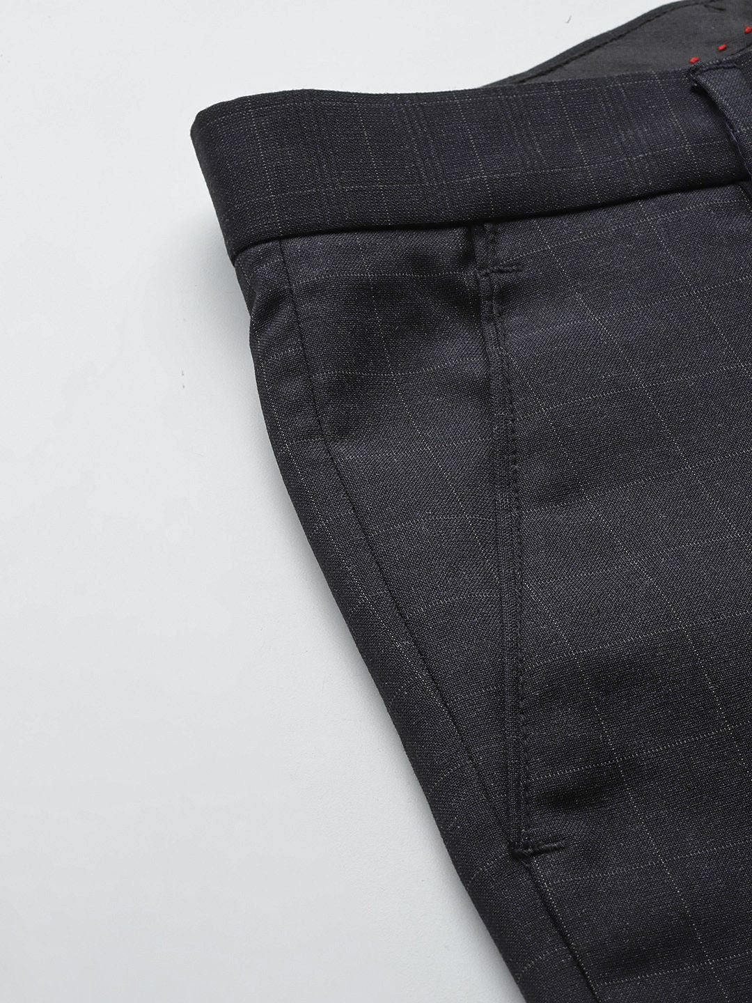 The Indian Garage Co. X Luxe Men Checked Slim Fit Formal Trousers