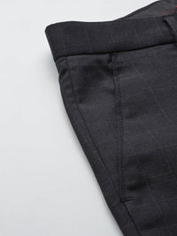 The Indian Garage Co. X Luxe Men Checked Slim Fit Formal Trousers