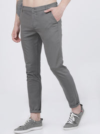 The Indian Garage Co Men Grey Slim Fit Chinos Trousers