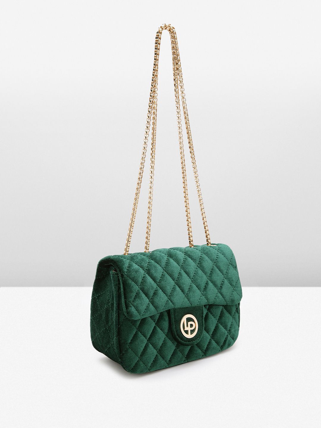 Lino Perros Women Checked Structured Sling Bag with Quilted DEtail