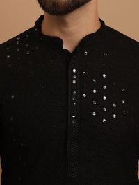 SOJANYA Ethnic Embroidered Sequinned Pure Cotton Kurta & Churidar With Nehru Jacket
