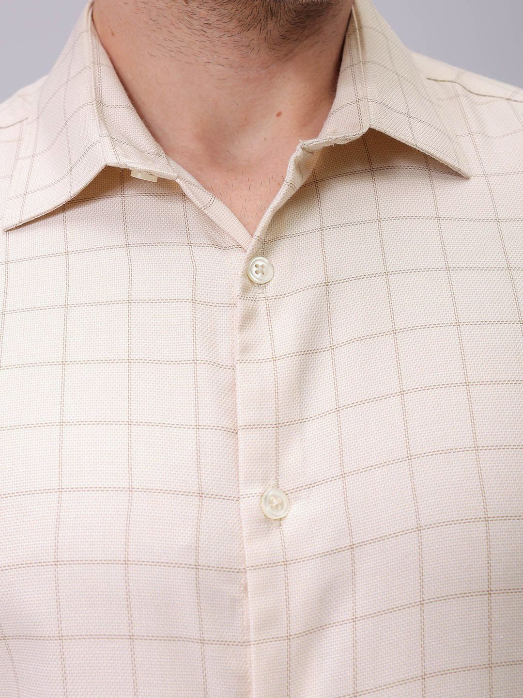 The Indian Garage Co. X Luxe Men Spread Collar Checked Slim Fit Formal Shirt