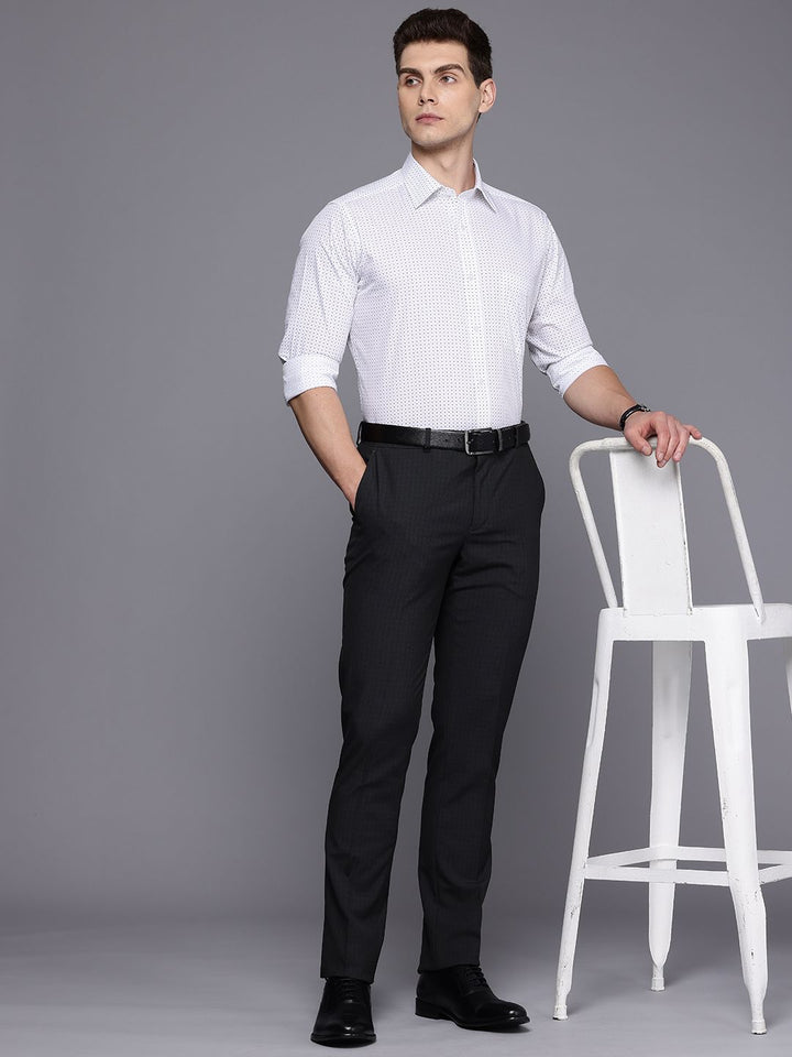 Raymond Slim Fit Micro Ditsy Printed Pure Cotton Formal Shirt