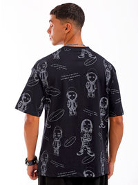 The Indian Garage Co Men All Over Printed Boxy Oversized Round Neck T-shirt