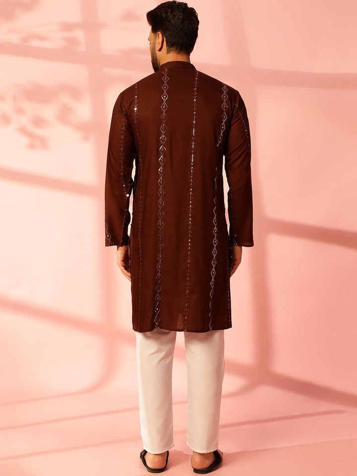 Anouk Men Embroidered Regular Mirror Work Pure Cotton Kurta with Pyjamas