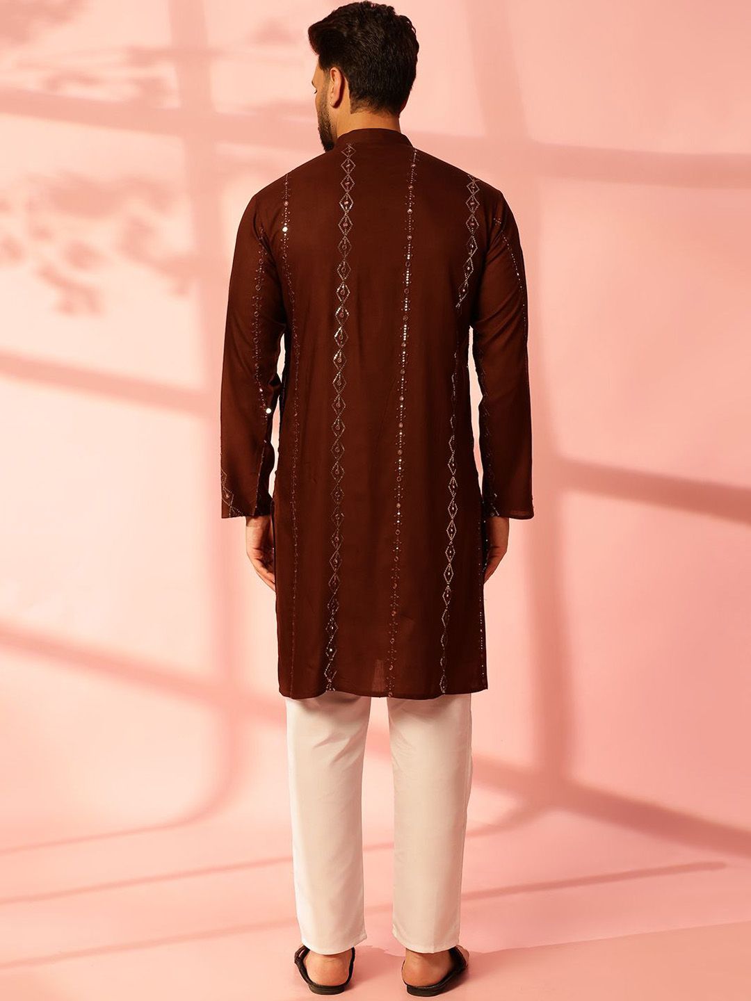 Anouk Men Embroidered Regular Mirror Work Pure Cotton Kurta with Pyjamas