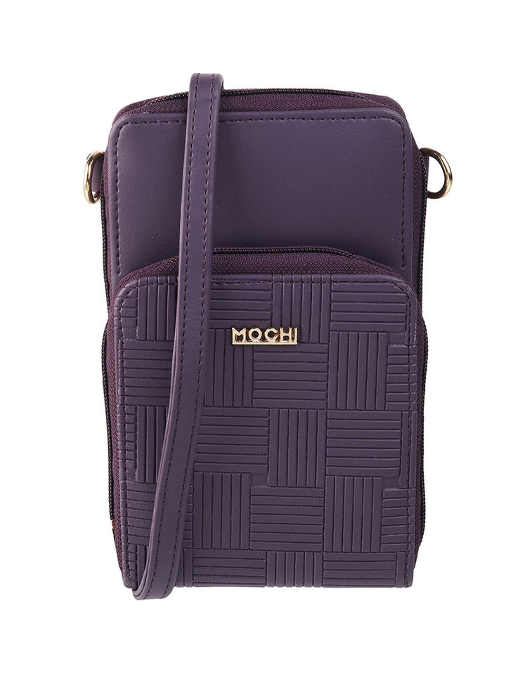Mochi Women Purple Geometric Zip Around Wallet