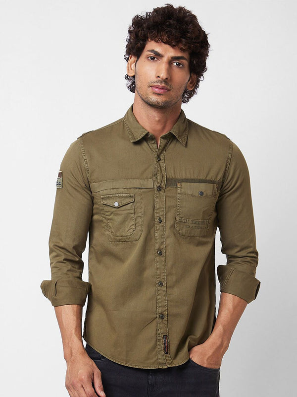 SPYKAR Spread Collar Cotton Casual Shirt