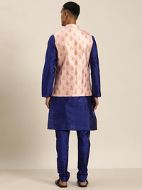 SOJANYA Kurta Motif Etnik Biru Lelaki dengan Churidar