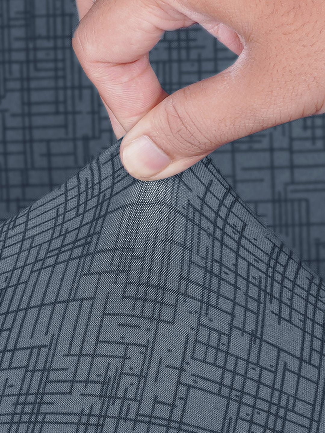 Story@home Grey & Black Printed 2 Seater Stretchable Sofa Cover With Arms