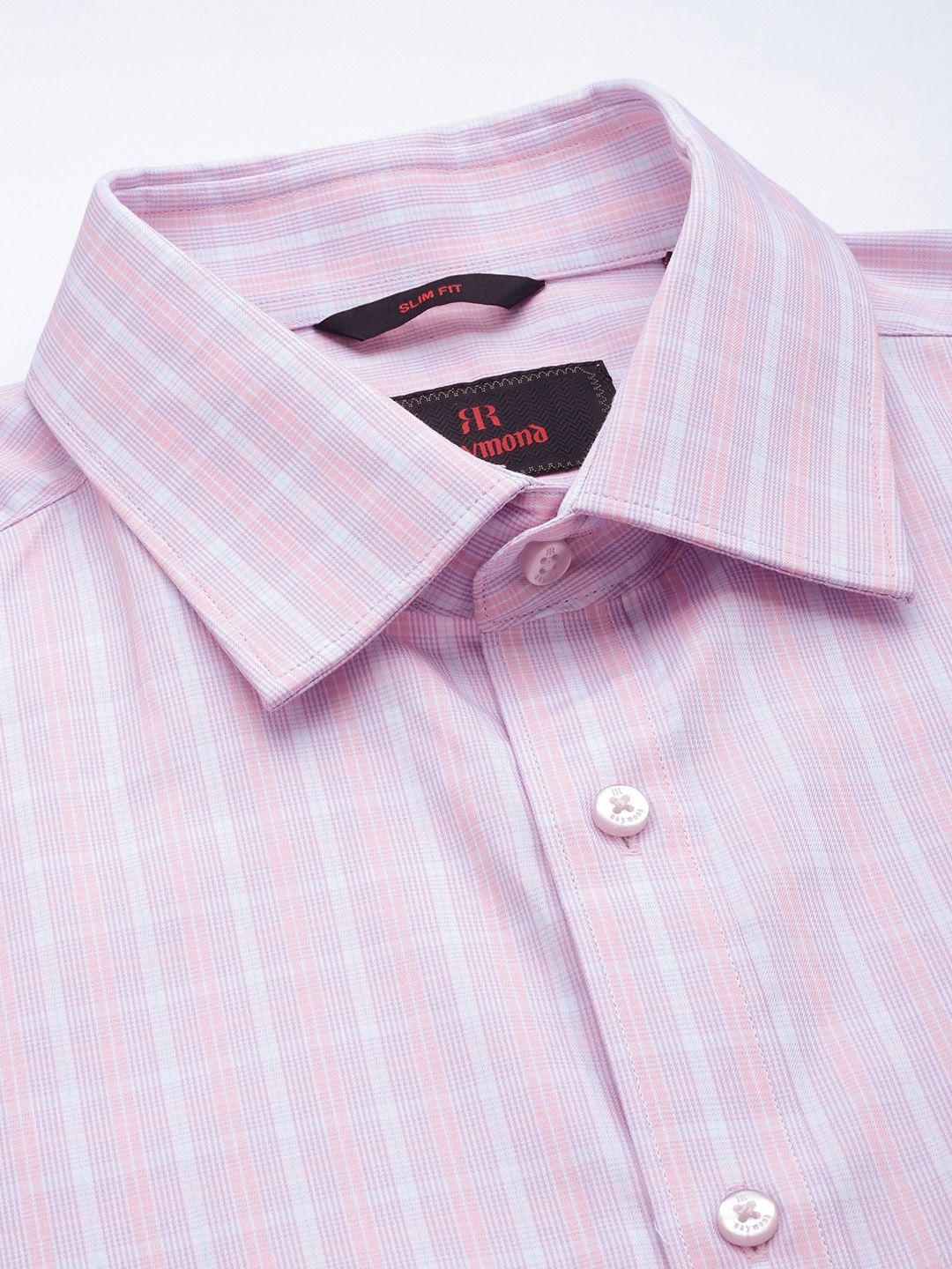 Raymond Pure Cotton Slim Fit Opaque Checked Formal Shirt