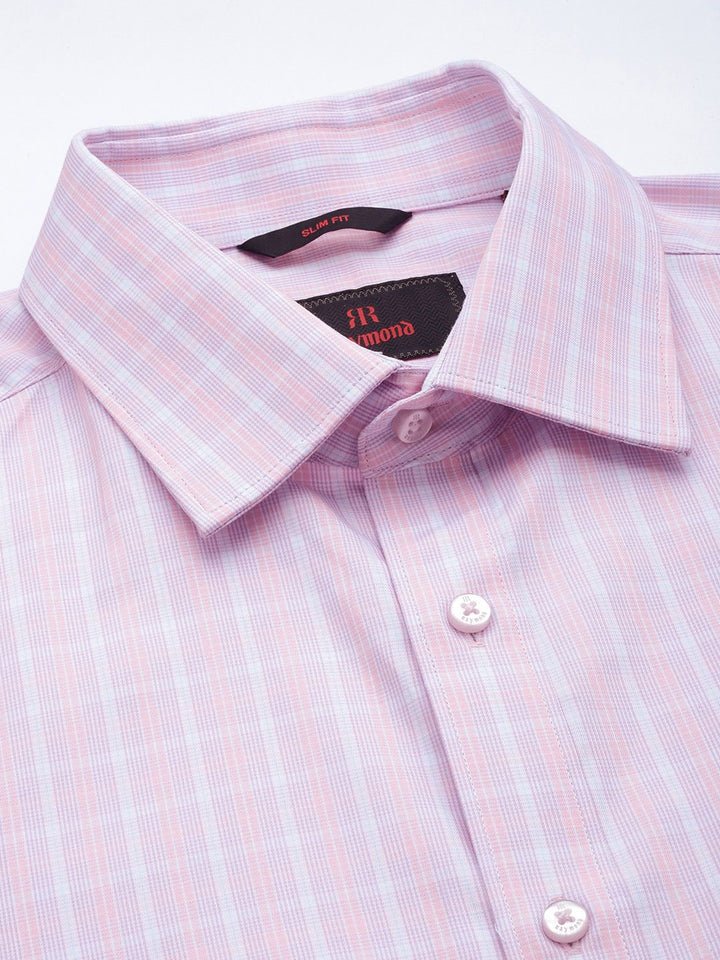 Raymond Pure Cotton Slim Fit Opaque Checked Formal Shirt