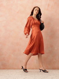all about you Satin-Finish Wrap Midi Dress