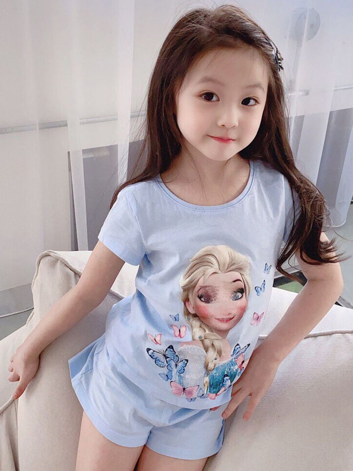 YK Girls Printed T-shirt with Shorts